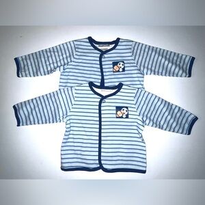 BABY WORKS Baby Boys Clothing 2 Blue Striped Tops  Size 3-6 M 100% Cotton China